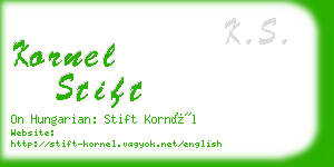 kornel stift business card